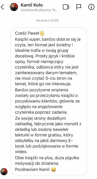 Opinia Kamila Koło o książce Finansowa Zmiana